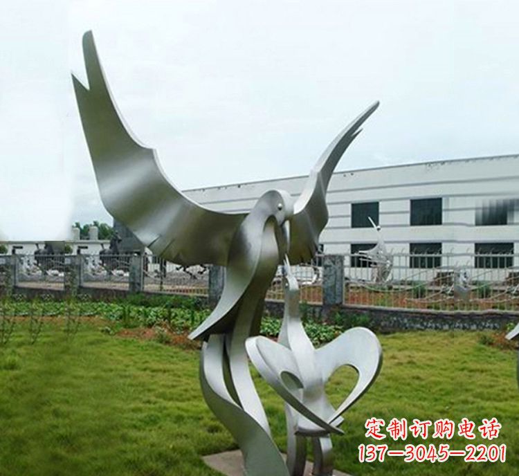 信阳“喂食”不锈钢动物鸟类景观雕塑,公园校园中国文化传承雕塑