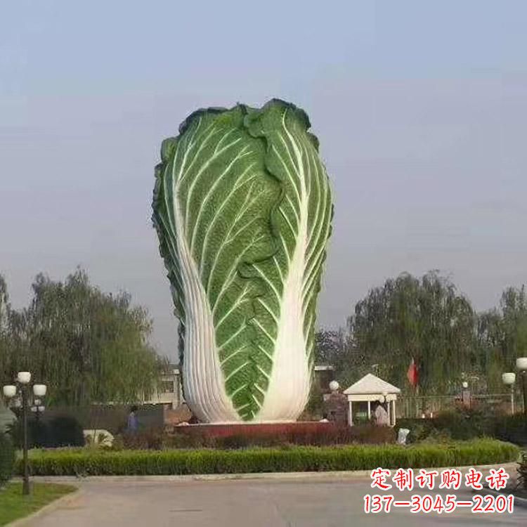 信阳玻璃钢招财白菜雕塑-城市园林仿真植物景观