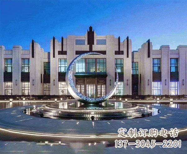 信阳城市不锈钢月亮摆件雕塑