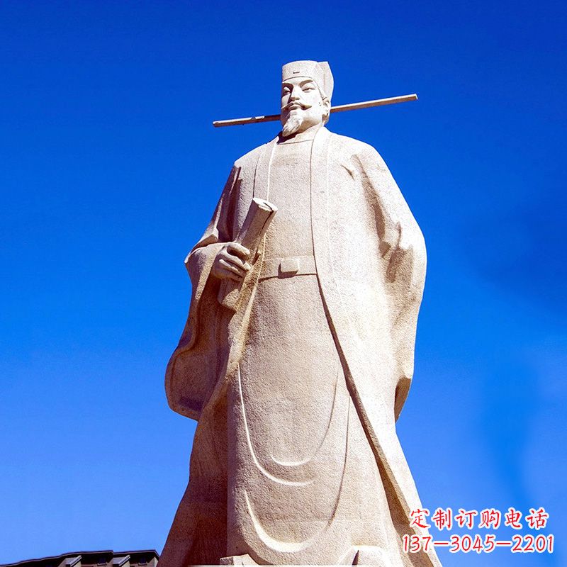 信阳景区园林欧阳修大型砂岩雕像-中国历史文化名人著名文学大家
