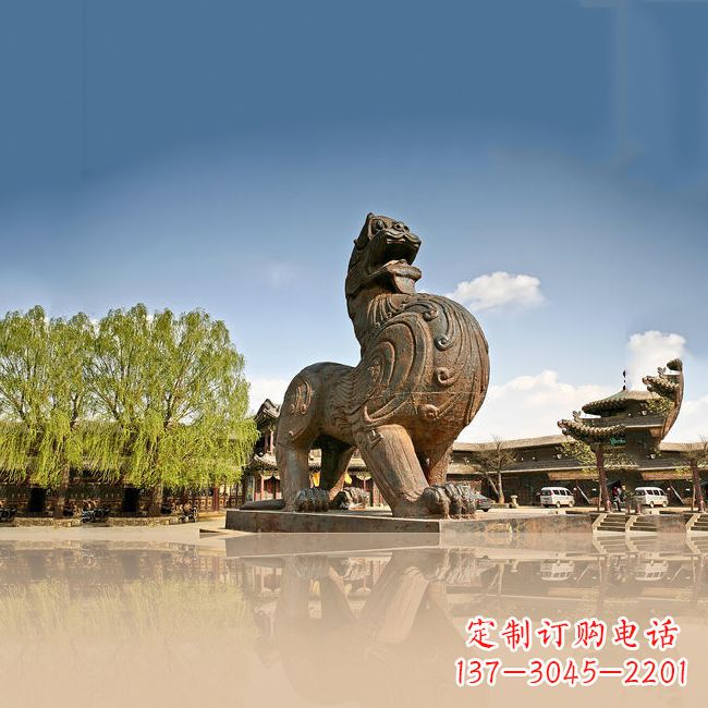信阳铜雕狴犴雕塑-景区园林广场神兽景观摆件
