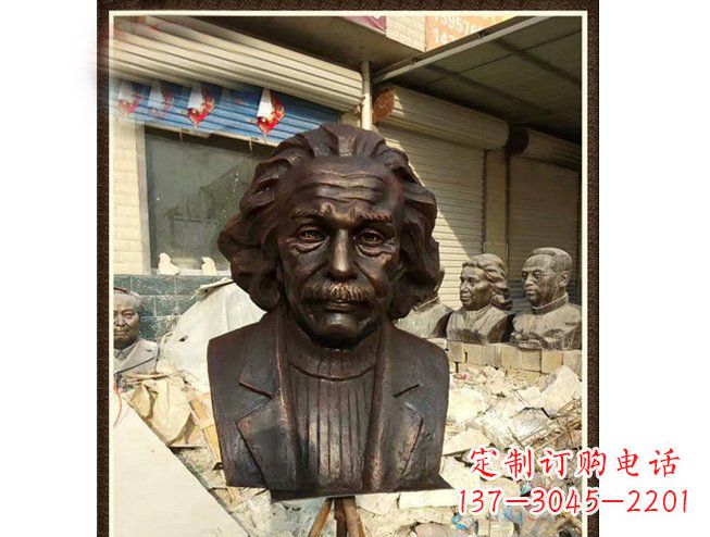 信阳爱因斯坦头像铜雕 (2)