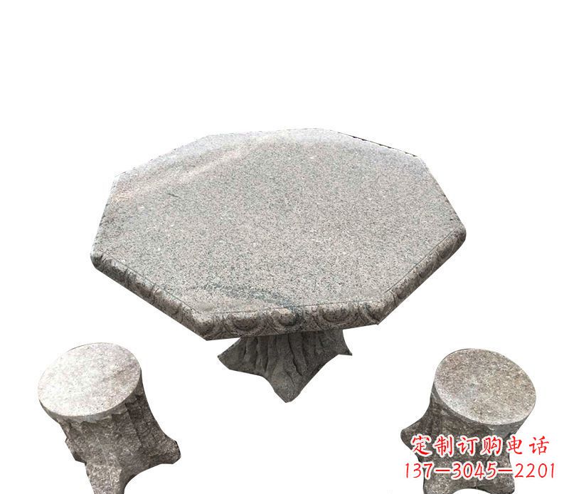 信阳八角石桌凳园林景观石雕
