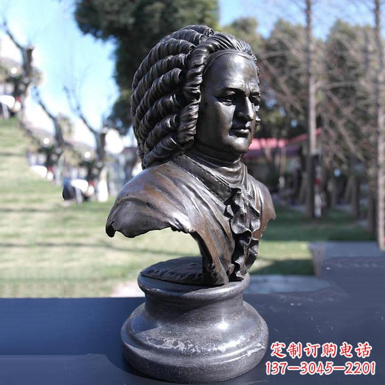 信阳巴赫头像铜雕德古巴洛克时期作曲家胸像雕刻
