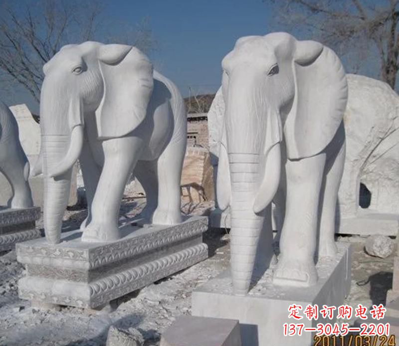 信阳白色石头大象