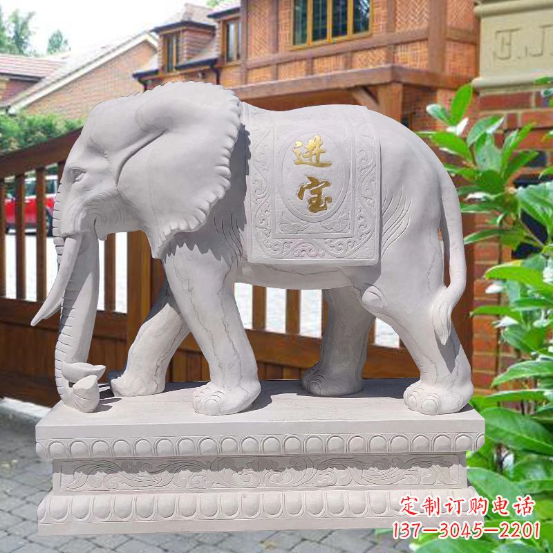 信阳白石雕大象