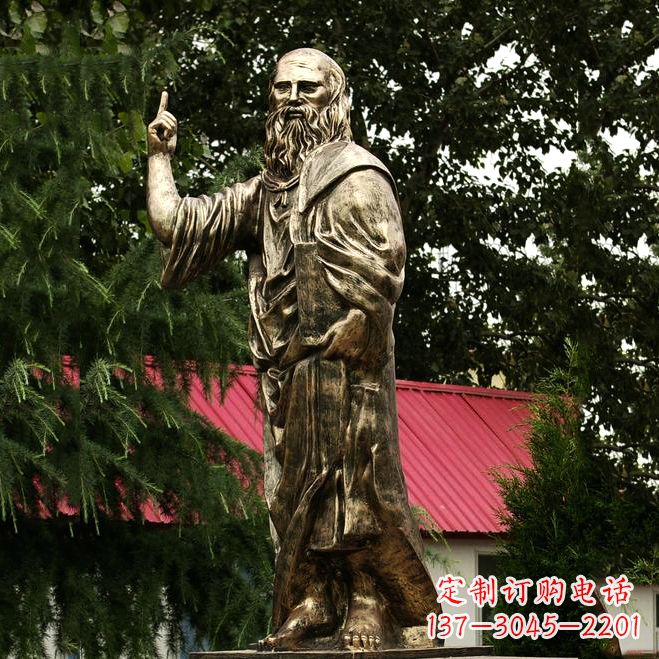 信阳柏拉图玻璃钢仿铜雕像-世界名人古希腊著名哲学家雕塑