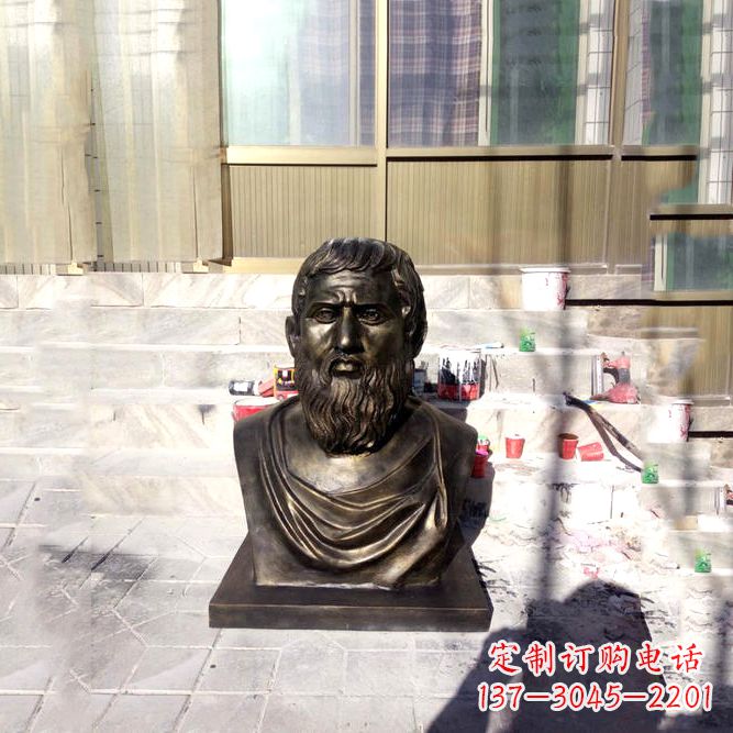 信阳柏拉图仿铜头像系列以玻璃钢雕刻出世界名人的传奇