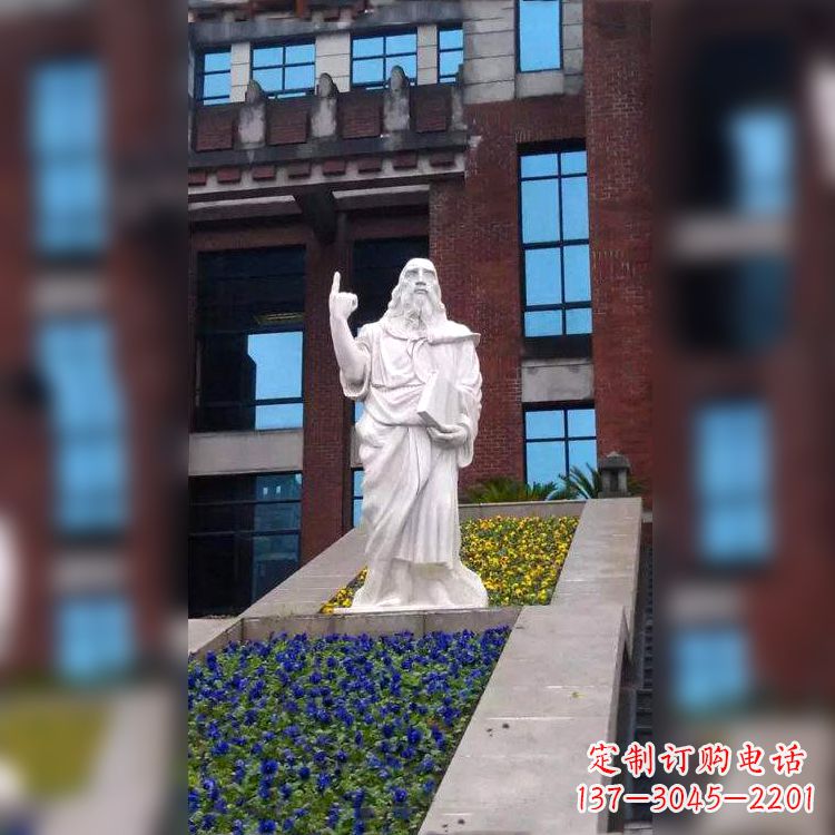 信阳柏拉图精美石雕像,传承哲学大师的精神