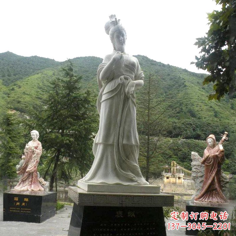 信阳褒姒雕塑-大理石石雕美女中国古代美女塑像