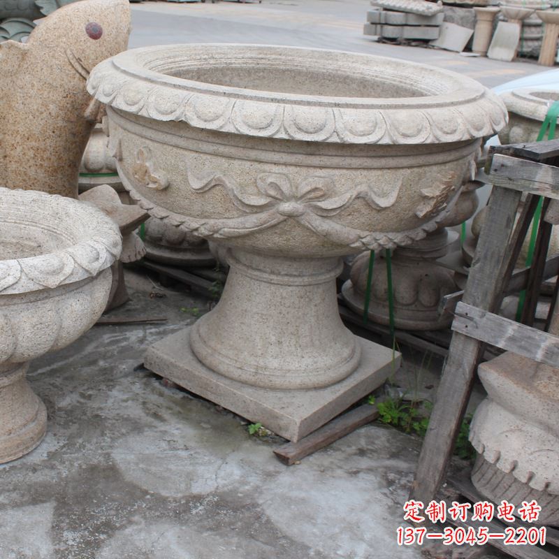 信阳杯型公园石雕花盆
