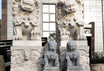 信阳石狮子雕塑——守护家园的看门神