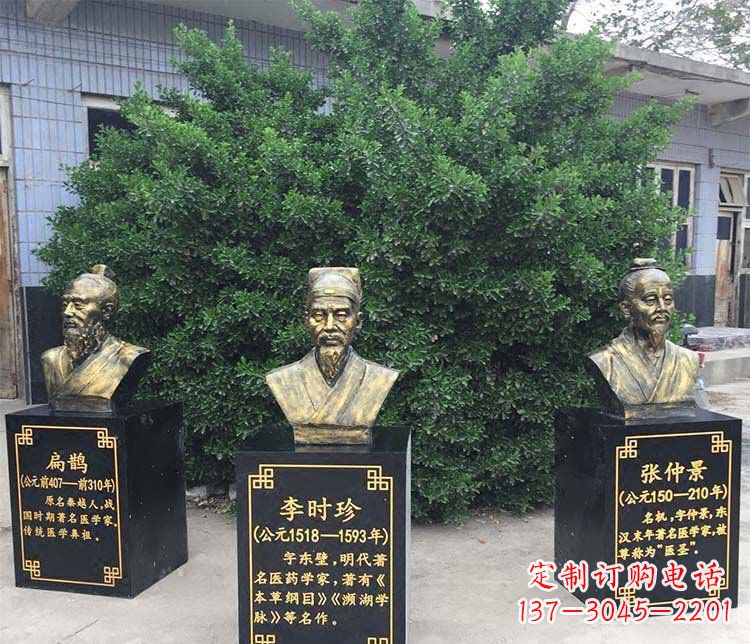 信阳扁鹊李时珍张仲景胸像古代人物铜雕