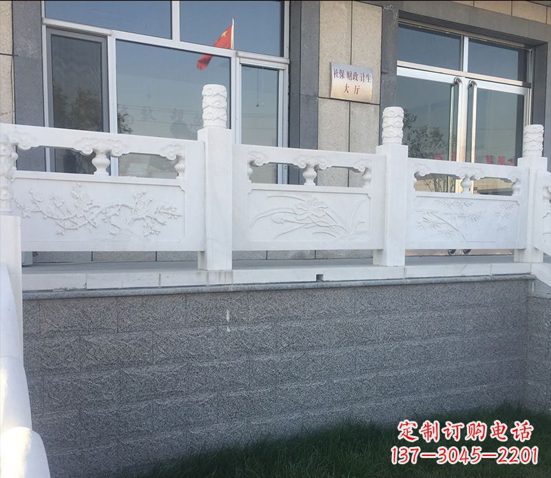 信阳别墅汉白玉栏板景观石雕 (2)