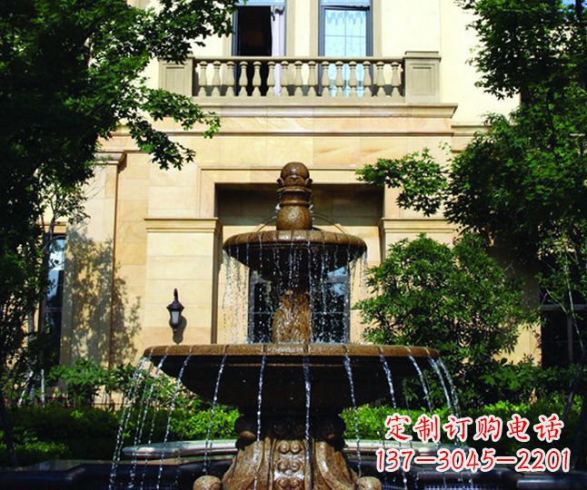 信阳别墅景观多层喷泉石雕 (2)