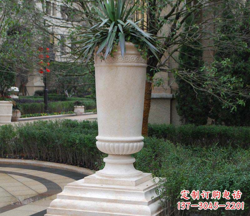 信阳别墅景观石雕花盆