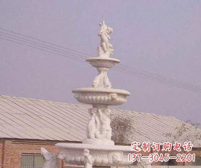 信阳天使般的宁静——别墅景观天使喷泉石雕