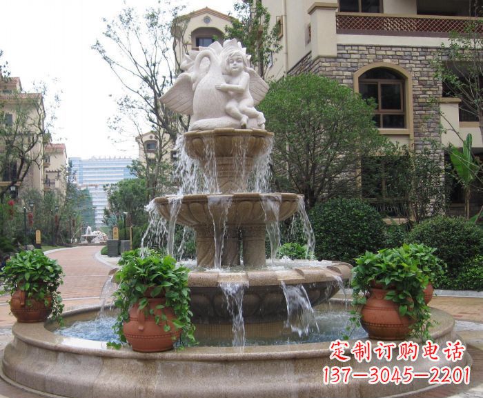 信阳天使之泉——别墅景观石雕