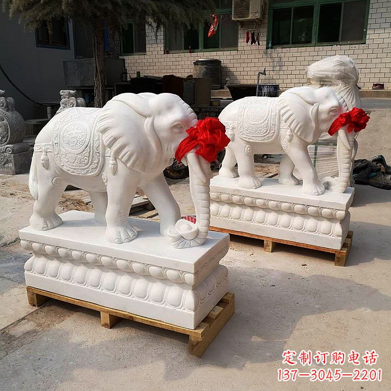 信阳精致工艺石雕大象