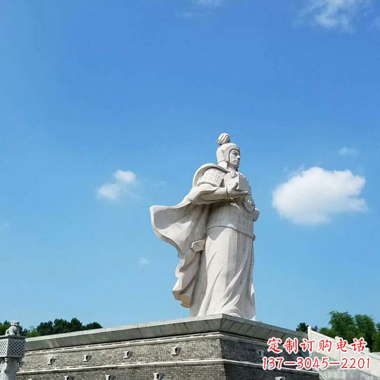 信阳兵仙韩信汉白玉石雕-景区古代著名将领军事家雕像