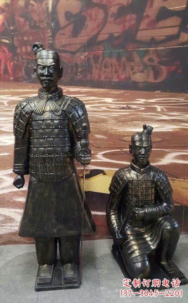 信阳兵马俑玻璃钢仿铜人物雕塑