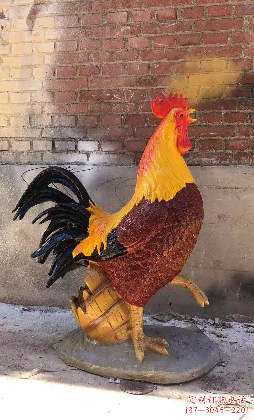 信阳玻璃钢公鸡雕塑