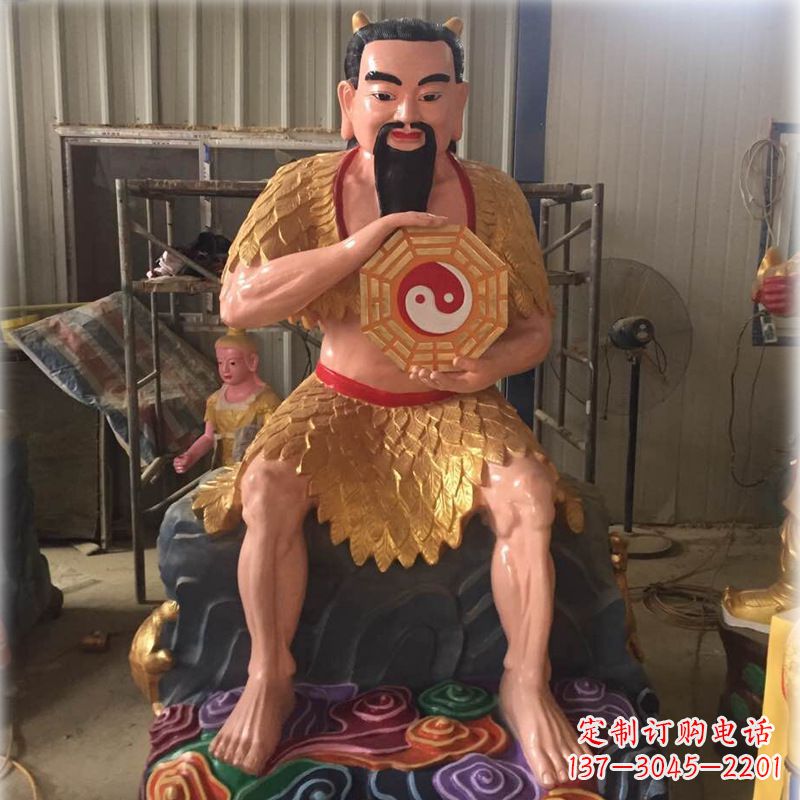 信阳伏羲玻璃钢彩绘神像