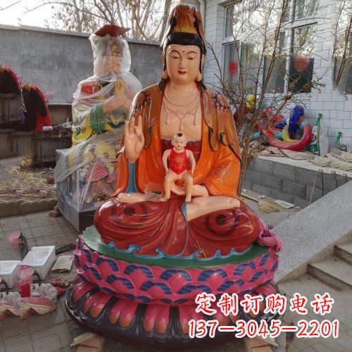 信阳玻璃钢彩绘送子观音雕塑