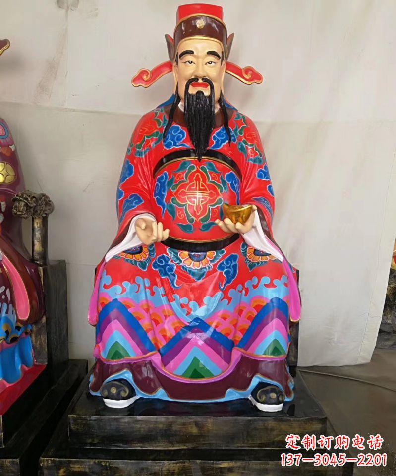 信阳玻璃钢彩绘文财神神像雕塑