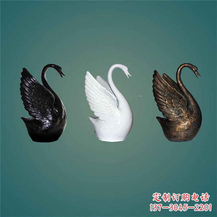 信阳玻璃钢制天鹅雕塑,点缀水景水池