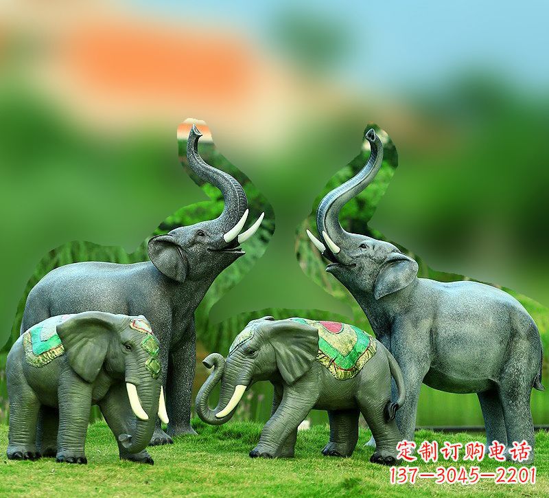 信阳玻璃钢大象雕塑 (2)