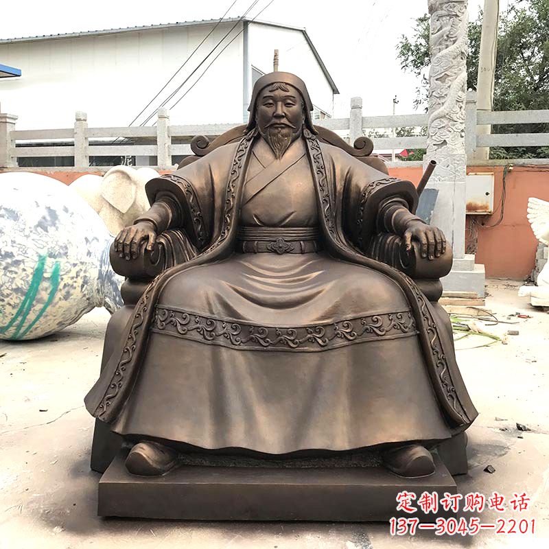 信阳成吉思汗玻璃钢仿铜雕塑