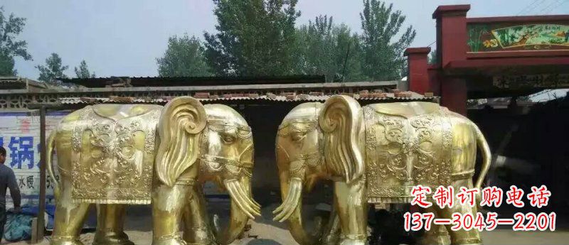 信阳玻璃钢大象雕塑仿铜雕塑的精美之作
