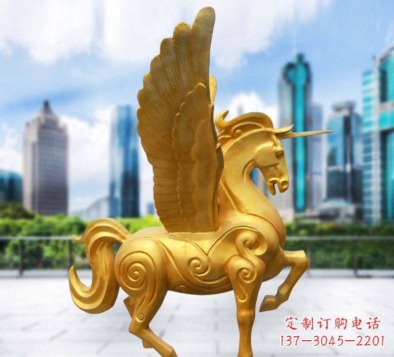 信阳玻璃钢仿铜独角兽雕塑精美雕塑艺术
