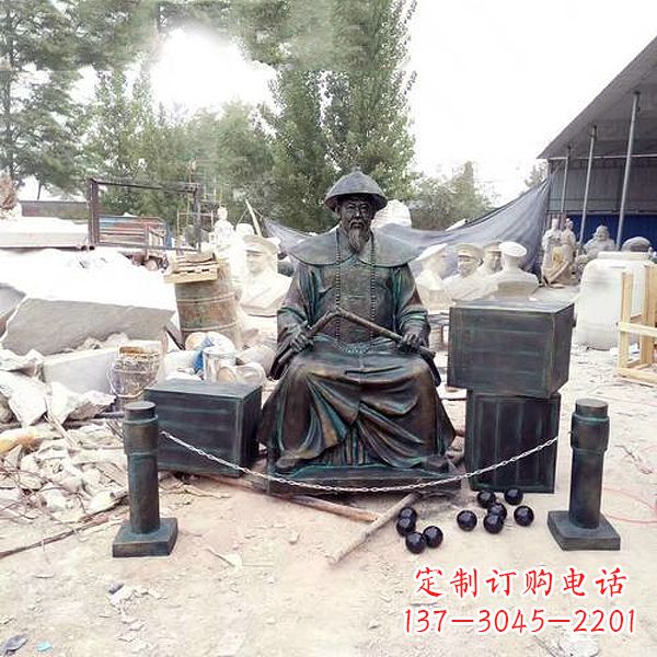 信阳林则徐雕塑以玻璃钢仿铜呈现