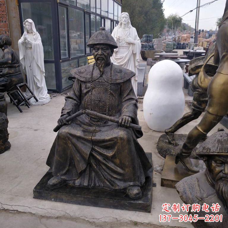 信阳玻璃钢林则徐雕塑