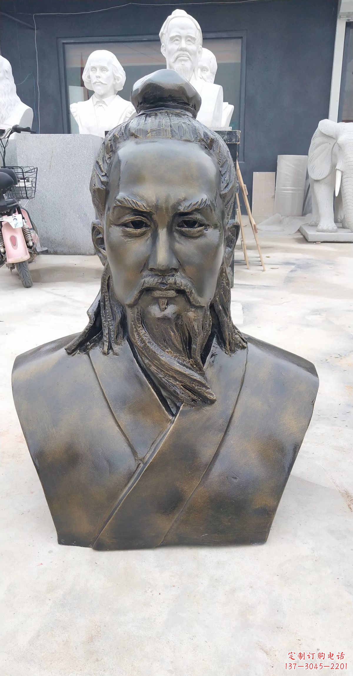 信阳玻璃钢鲁班头像雕塑传承传统雕刻技艺