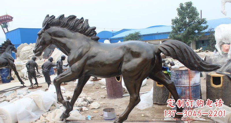 信阳玻璃钢仿铜马广场动物雕塑精美雕塑装点繁华城市