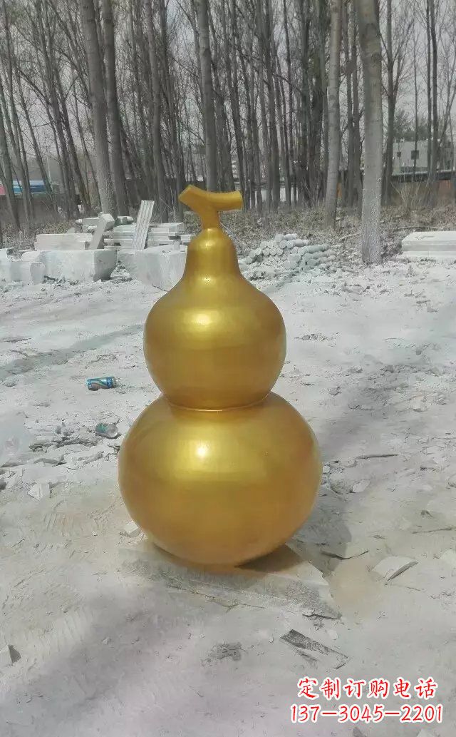 信阳玻璃钢仿铜葫芦雕塑