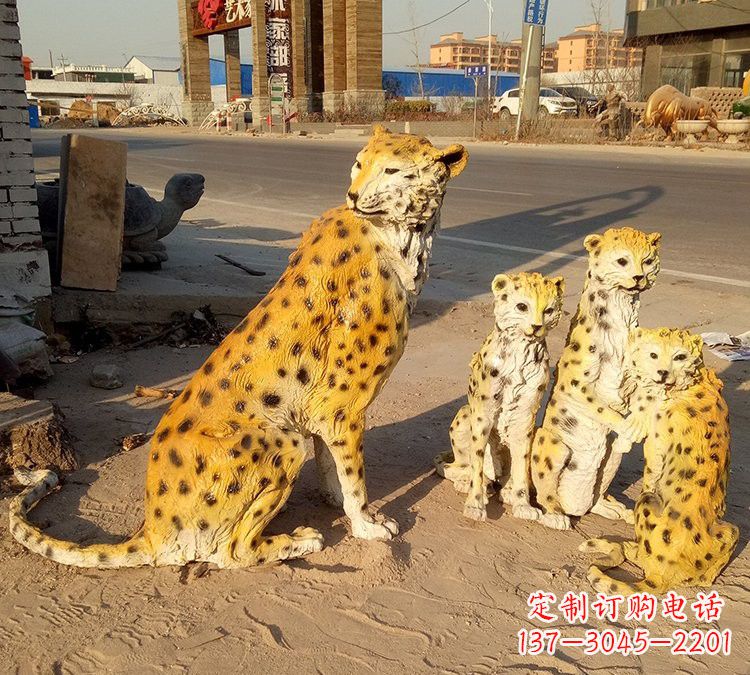 信阳玻璃钢雕塑精美的豹子雕塑