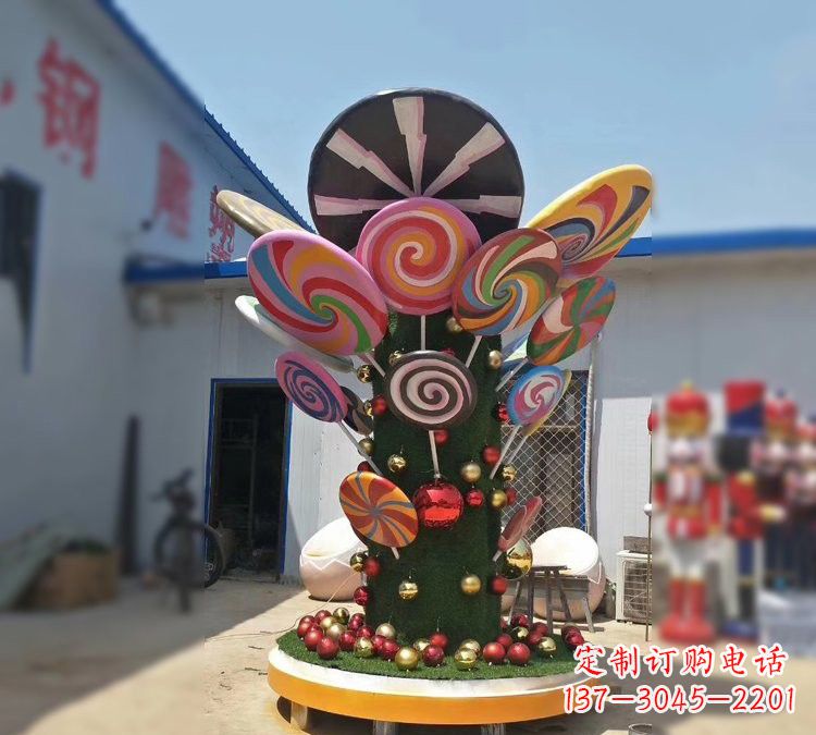 信阳玻璃钢制作的棒棒糖雕塑
