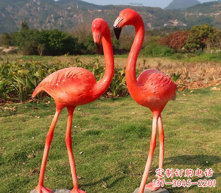 信阳玻璃钢仿真火烈鸟雕塑极致精细的艺术品