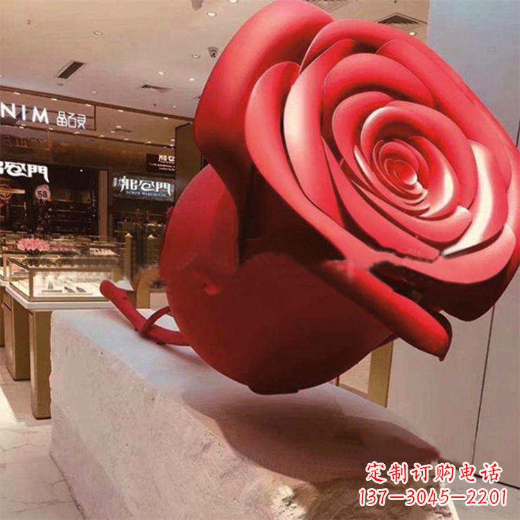 信阳玻璃钢玫瑰花雕塑