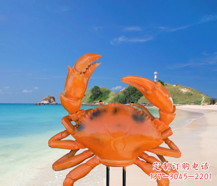 信阳玻璃钢螃蟹雕塑