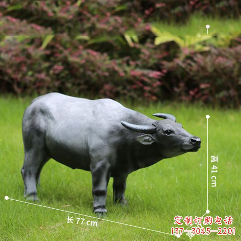 信阳玻璃钢仿真水牛雕塑——点缀公园草坪