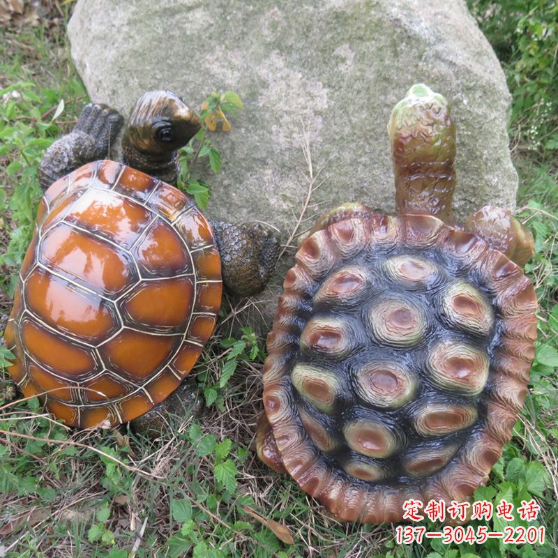 信阳玻璃钢海龟雕塑精致美观的园林装饰品