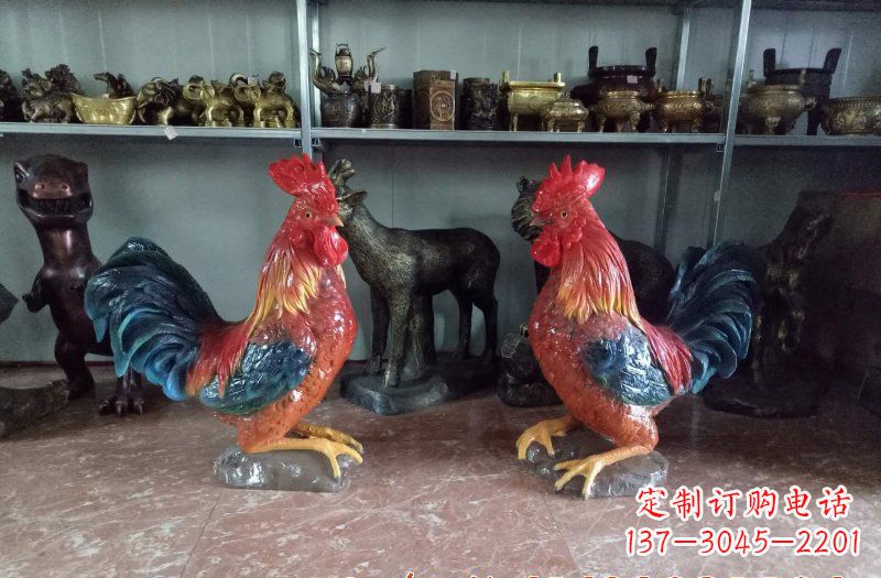 信阳玻璃钢公鸡雕塑——给环境带来美丽的色彩