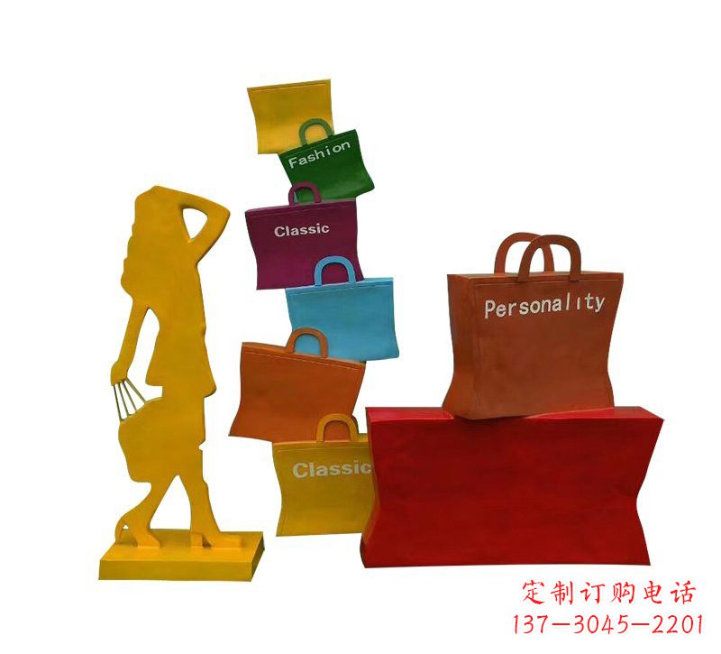 信阳玻璃钢购物袋雕塑——极致艺术