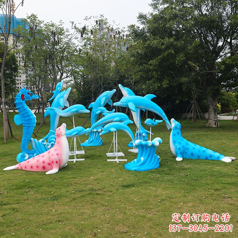 信阳玻璃钢海豚雕塑艺术的精美表现