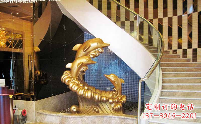 信阳玻璃钢海豚雕塑精美的艺术精品